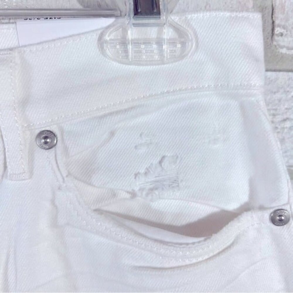 Loft NWT High Waist White Distressed Slim Pocket Boyfriend Jeans Size 26/2 - Picture 9 of 12